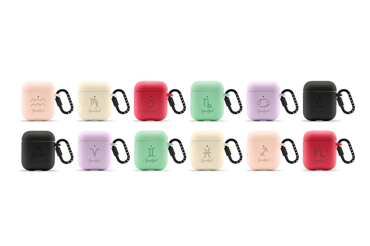 Different colored AirPods cases with clips