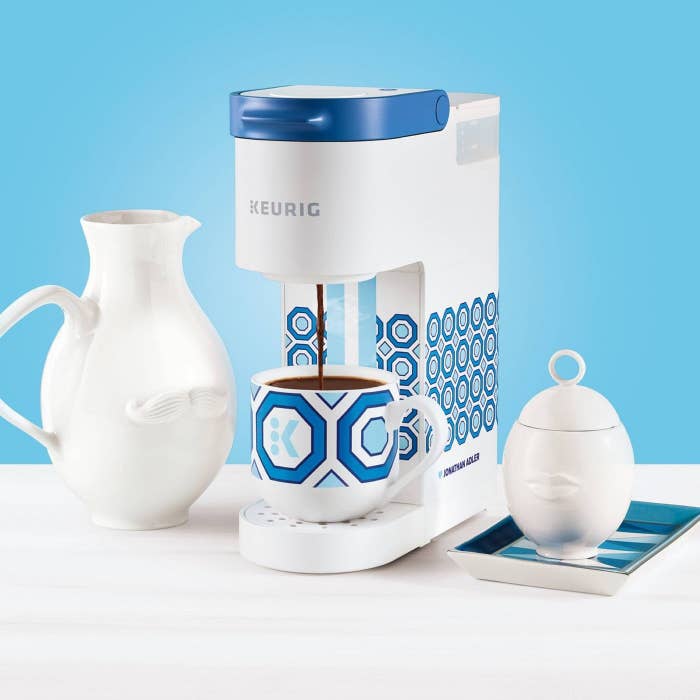 The blue tile patterned Keurig
