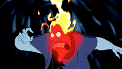 gif of the cartoon hades from &quot;hercules&quot; with a red firey head cooling off and saying &quot;okay fine, I&#x27;m cool, I&#x27;m fine&quot;