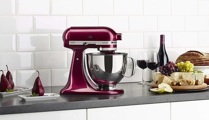The KitchenAid stand mixer in red