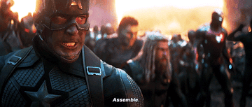 Captain America saying, &quot;Assemble,&quot; in Avengers: Endgame