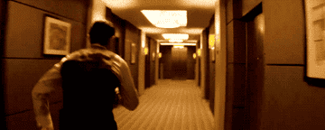 Joseph Gordon Levitt soaring down the hallway.