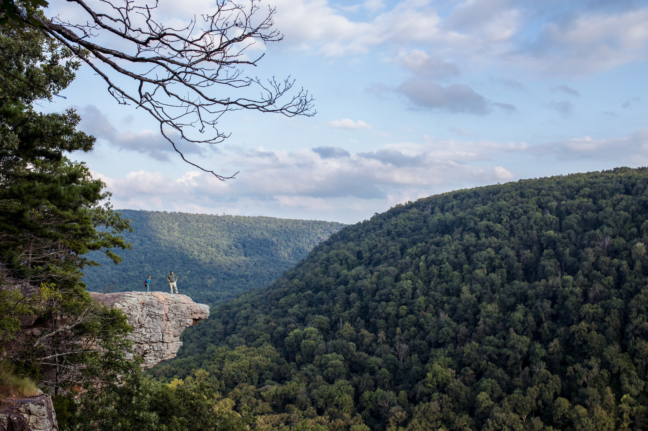 Two hikers stop to take in the view at Whitaker Point