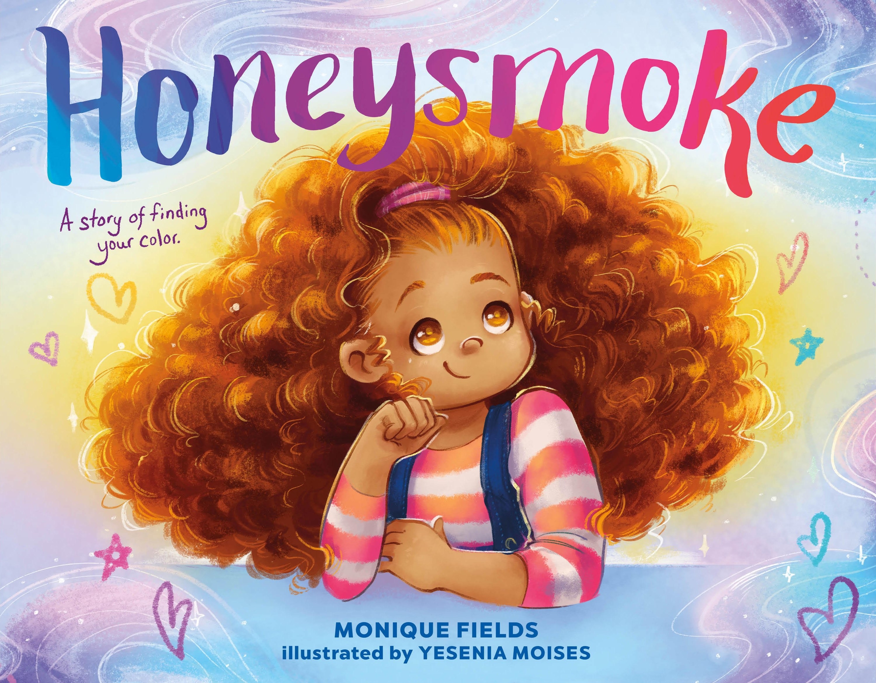 The book cover featuring a young girl with big curly hair looking off into the distance