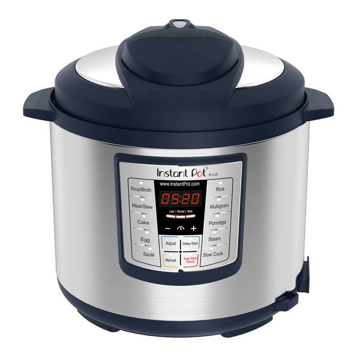 The blue and silver Instant Pot