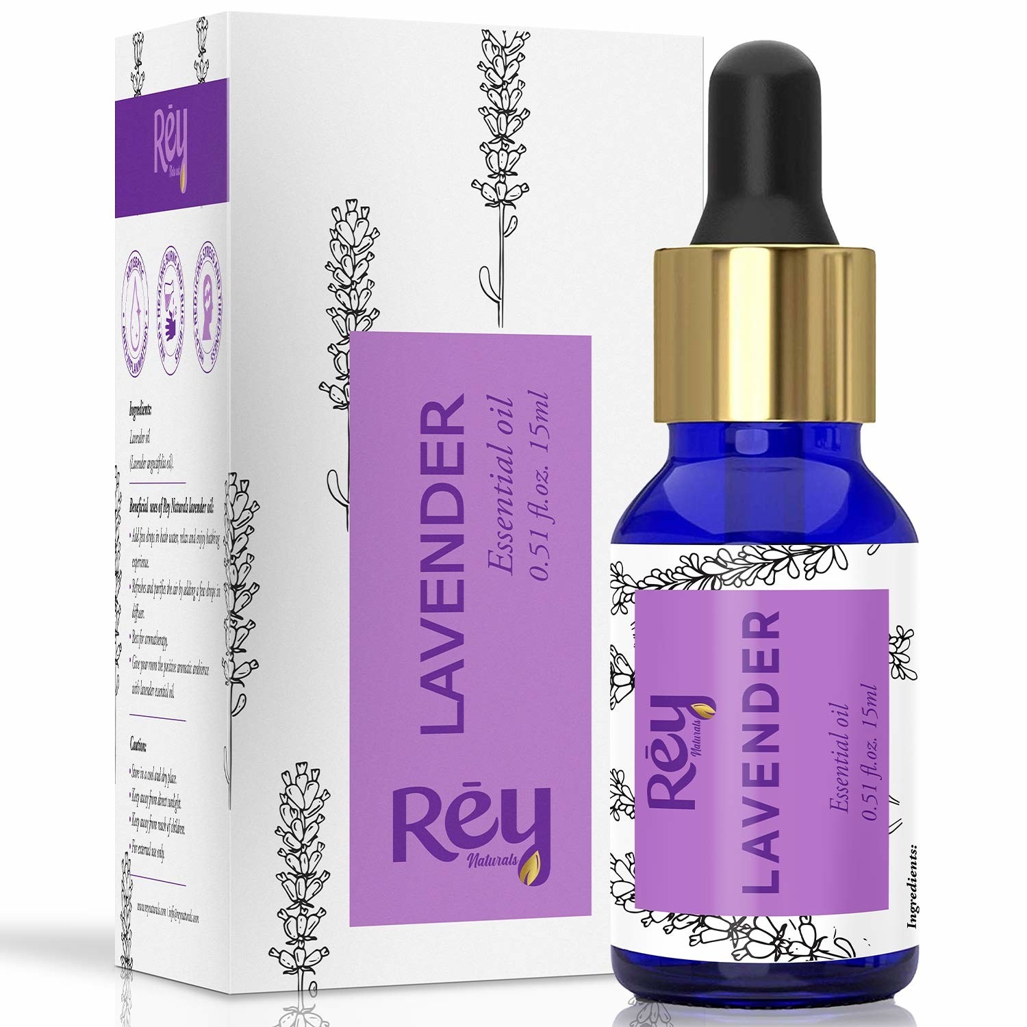 Packaging of the lavender essential oil