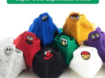 all the socks with different faces