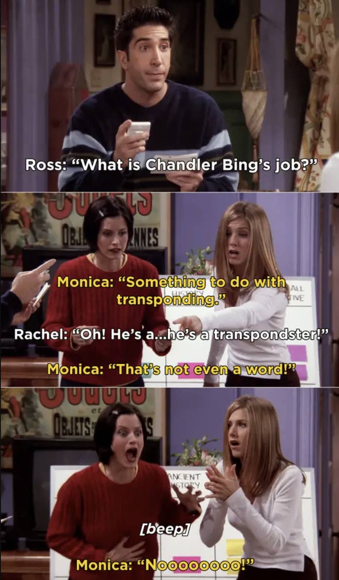 Rachel incorrectly guessing Chandler&#x27;s job