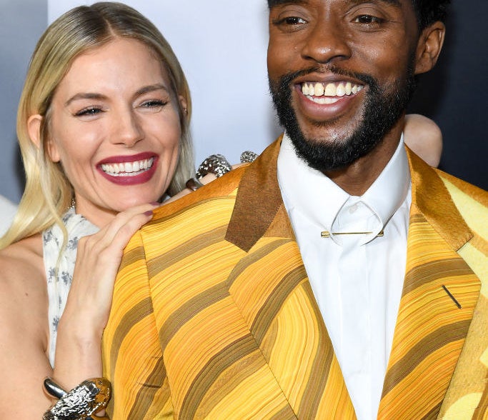 Sienna Miller and Chadwick Boseman attend the &quot;21 Bridges&quot; New York Screening