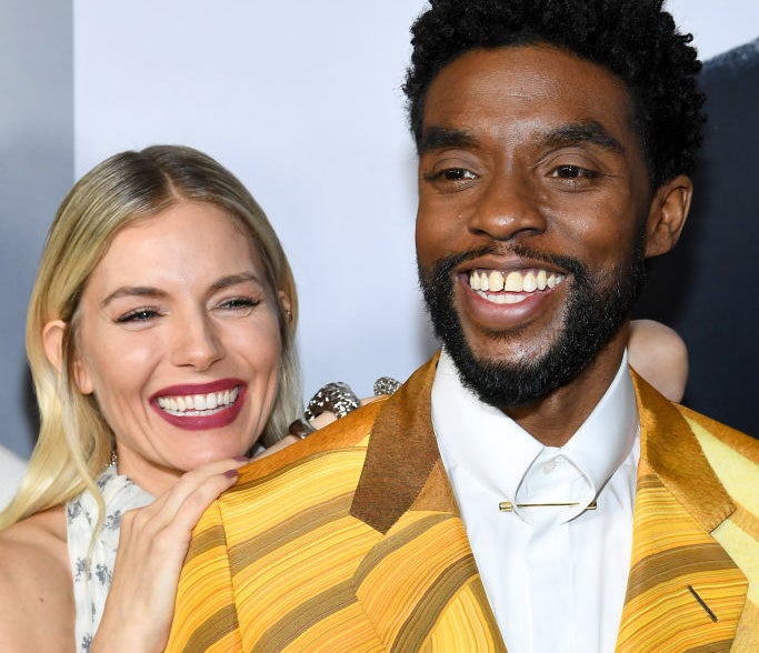 Sienna Miller and Chadwick Boseman attend the &quot;21 Bridges&quot; New York Screening