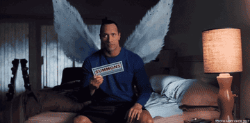 GIF of The Rock as the tooth fairy.