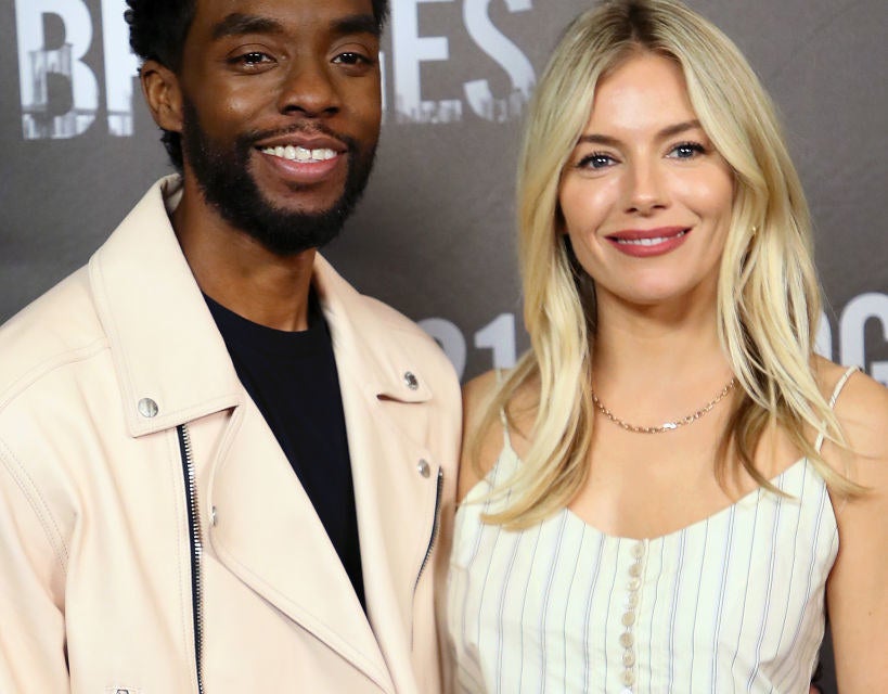 Chadwick Boseman and Sienna Miller attend a photo call for &quot;21 Bridges&quot;
