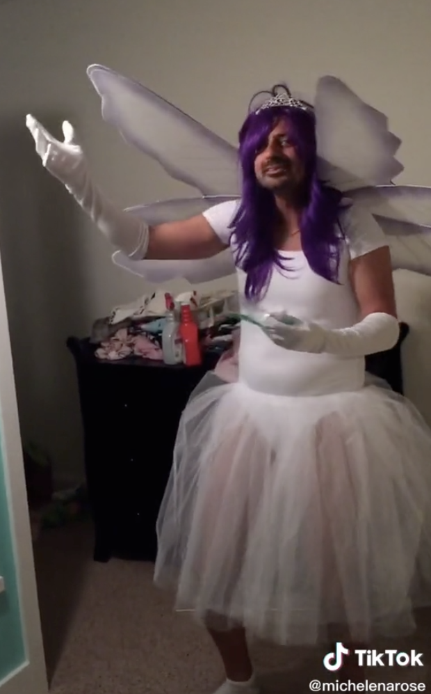Photo of Uzi as the tooth fairy.