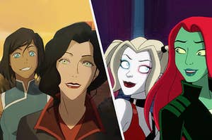 Korra and Asami and Harley and Poison Ivy as couples