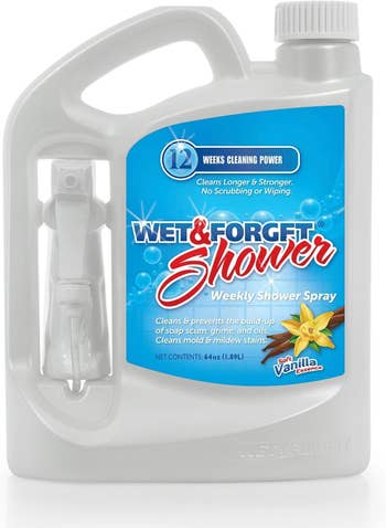 The bottle of wet & forget shower cleaner