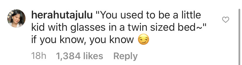 Screenshot on an Instagram comment