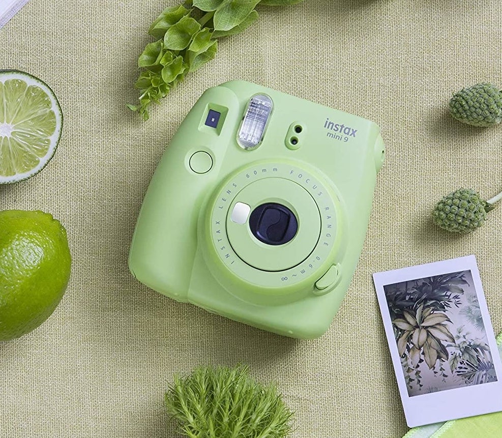 line green square instax camera