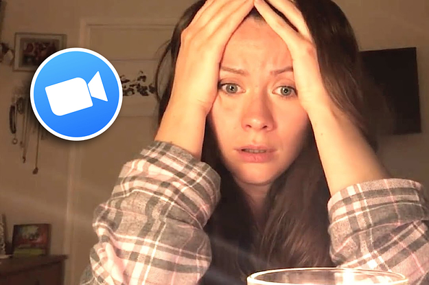 A girl stressed out by her zoom class
