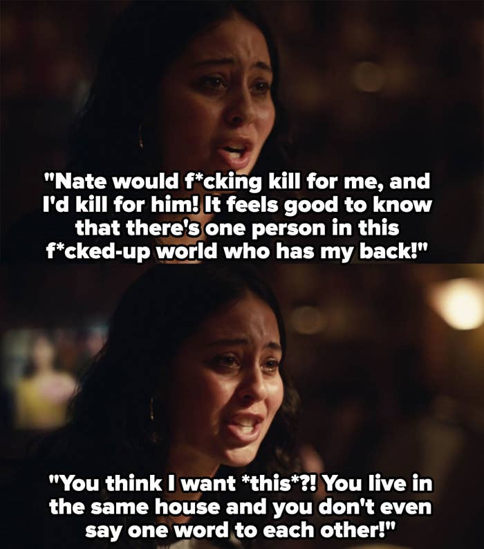 Maddy defends her relationship with Nate and says she doesn't want a loveless marriage like her parents have