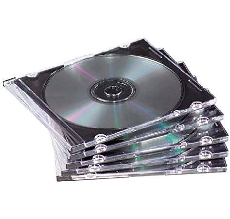 A stack of six skinny CD jewel cases 