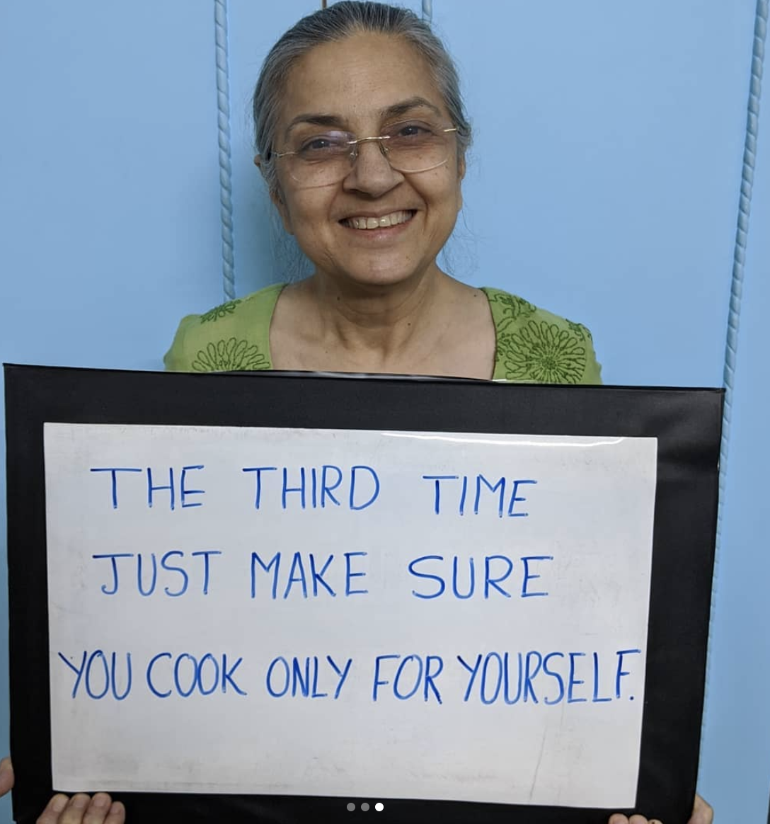 Sign saying the third time only cook for yourself.