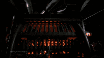 a gif of the fire in home alone opening its scary mouth