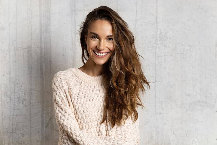 Woman with medium brown hair