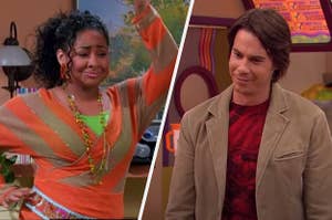 On the left, Raven-Symone as Raven on "That's So Raven," and on the right, Jerry Trainor as Spencer on "iCarly"