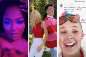 Lizzo with a Euphoria makeover, Emma Chamberlain and James Charles fake fighting, and JoJo Siwa reading mean comments