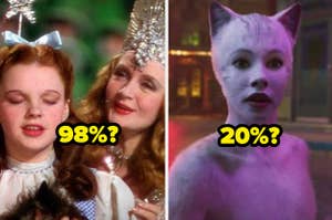 The Wizard of Oz's Rotten Tomatoes score is 98% while Cats' Rotten Tomatoes score is 20% — do you agree?
