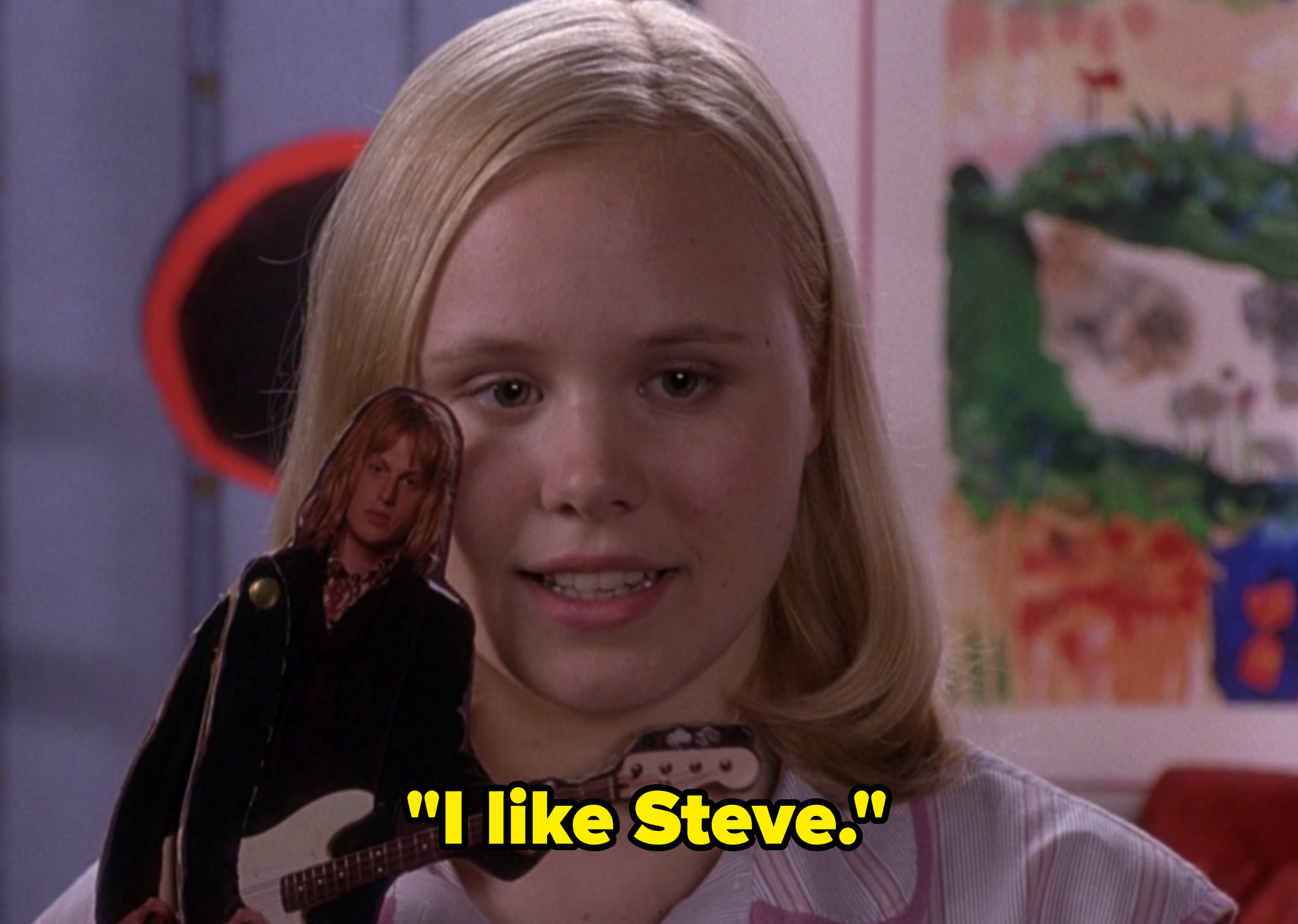 Alison Pill holds up a tiny cutout of Steve from Sidarthur as Ella in &quot;Confessions of a Teenage Drama Queen&quot;