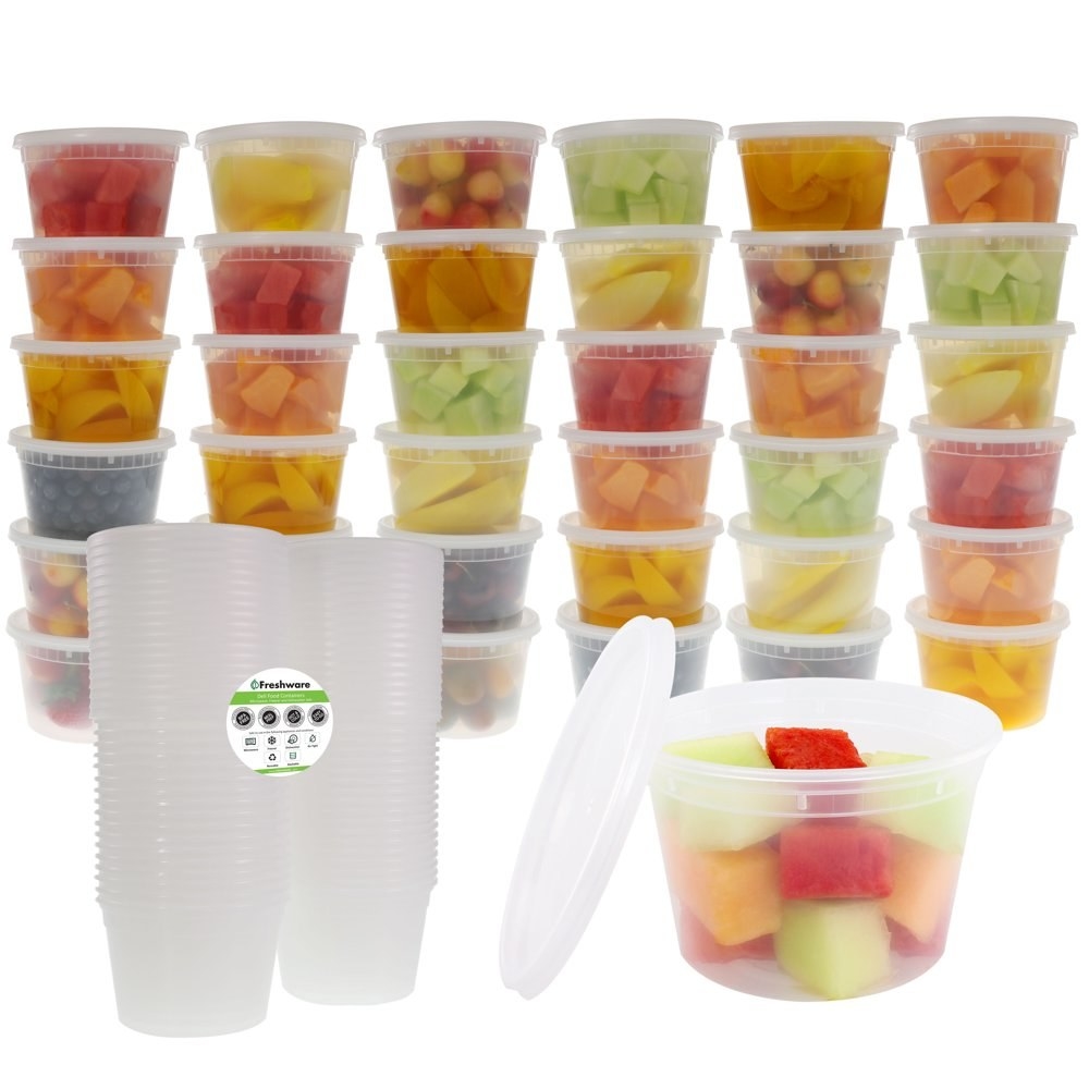 Clear plastic containers