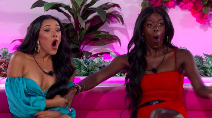 "Love Island" contestants Cely and Justine shocked reactions