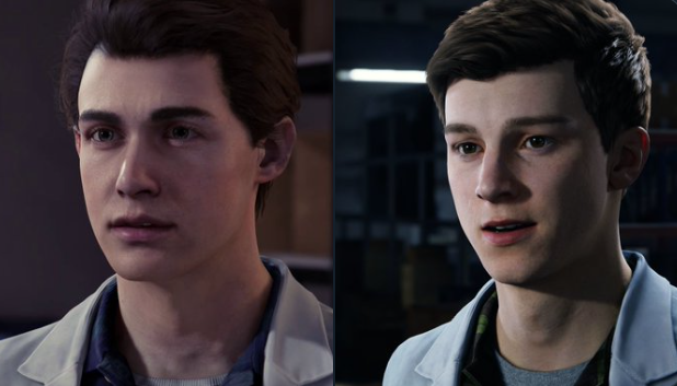 A side-by-side comparison image of two different digitized Peter Parkers. 