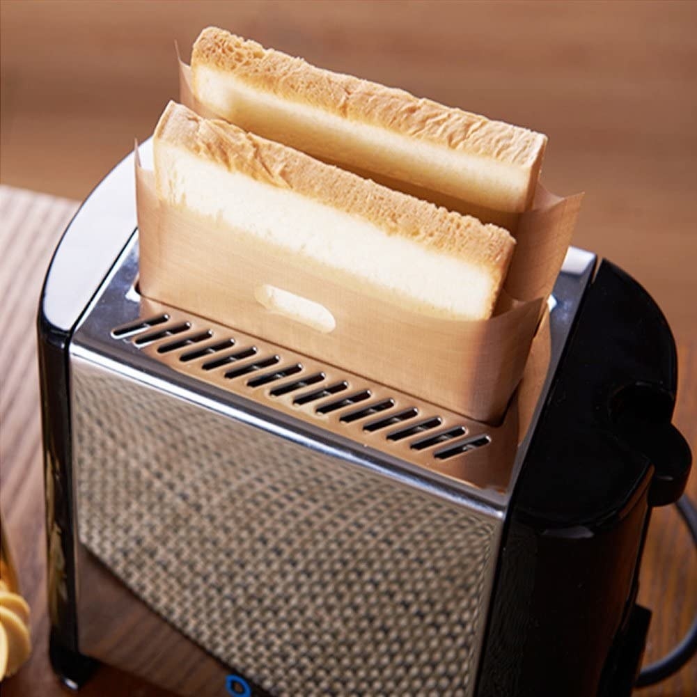 Toast in a bag in a toaster oven