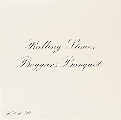 album cover of Beggars Banquet with the name of the album and band written in cursive