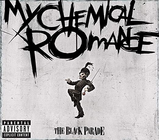 album cover of The Black Parade with a skeleton in a marching in a military dress