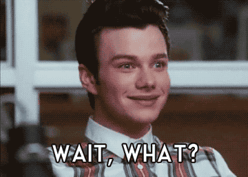 Kurt from &quot;Glee&quot; looking confused and saying, &quot;Wait, what?&quot;