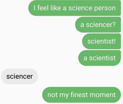 Text where someone can&#x27;t remember what a scientist is