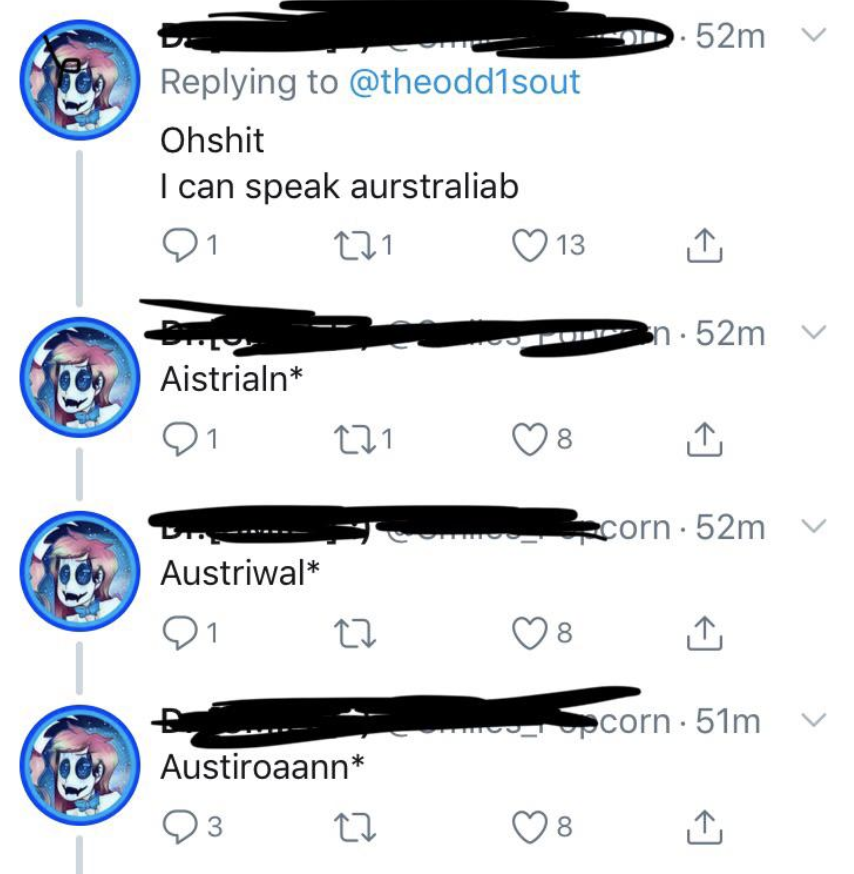 Tweet where someone can&#x27;t spell Australian
