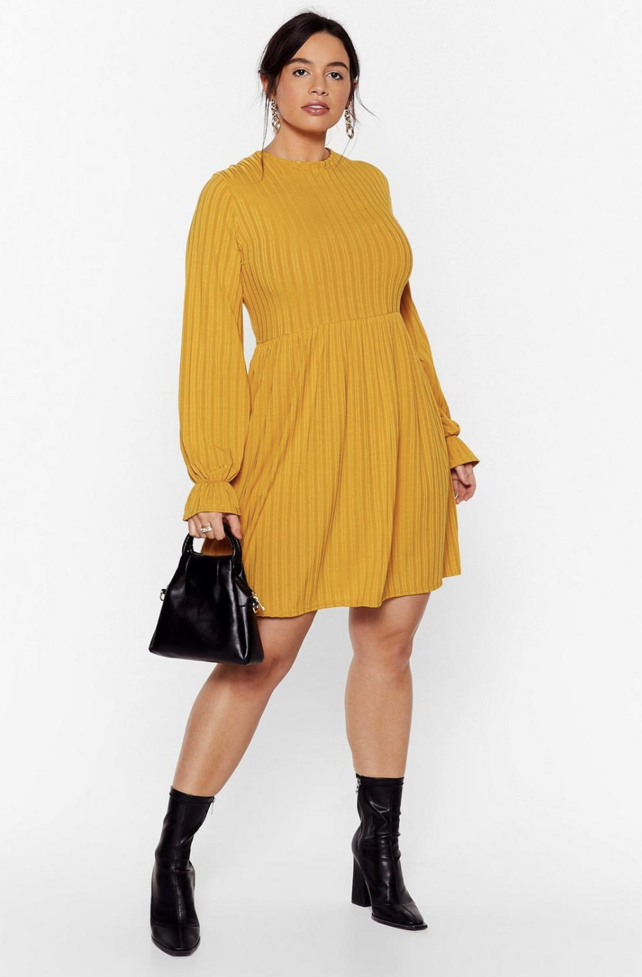 mustard colour jumper dress