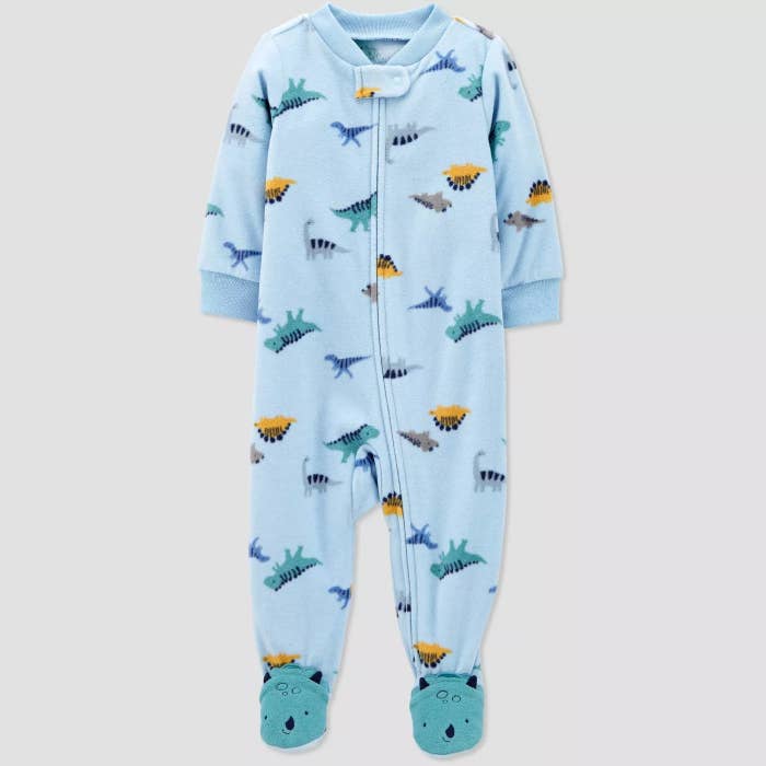 The dinosaur, fleece footie pajamas