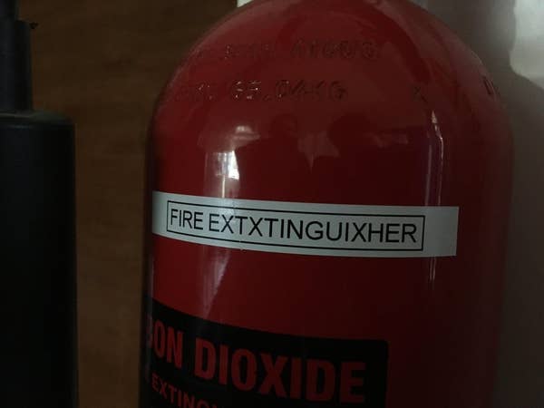 fire extinguisher horribly mispelled
