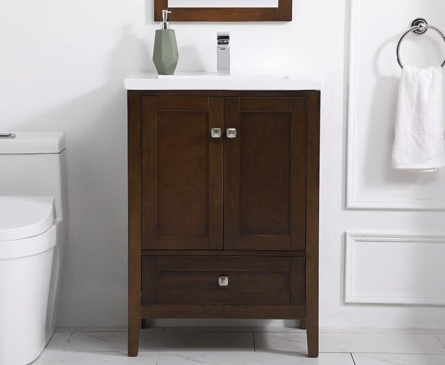 the brown bathroom vanity