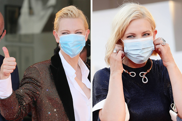 Download Cate Blanchett Wore A Mask And Looked Amazing As Usual PSD Mockup Templates