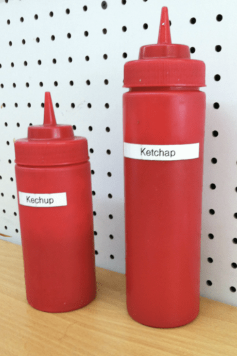 ketchup bottle reading ketchap