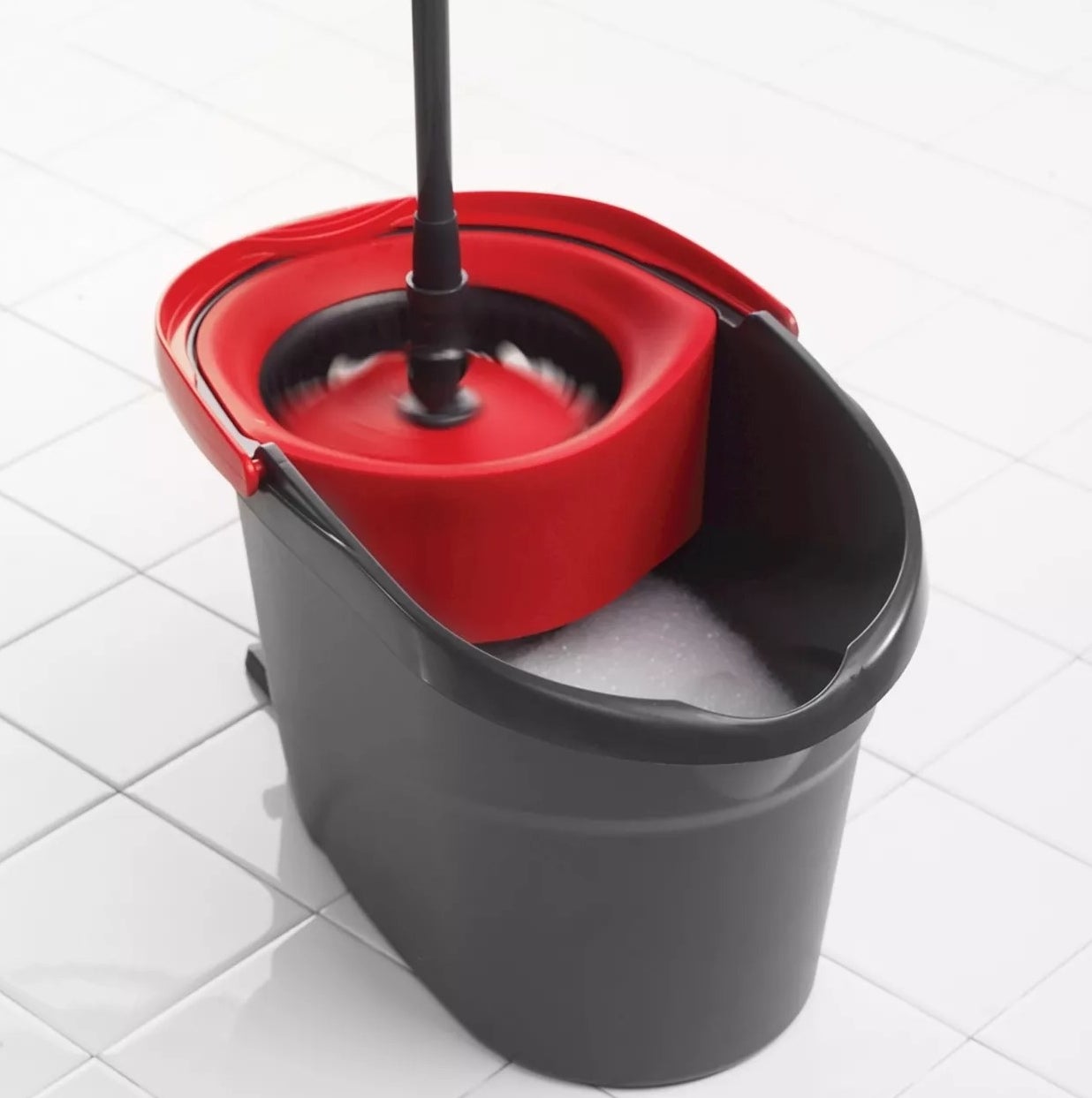 The mop in the spin bucket