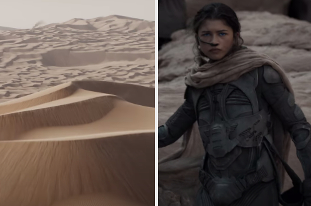 The Dune planet side-by-side with Zendaya