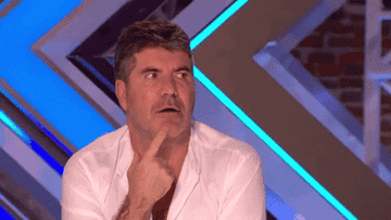 Simon Cowell looking scandalized