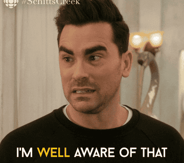 David from Schitt&#x27;s Creek says &quot;I&#x27;m well aware of that&quot; 